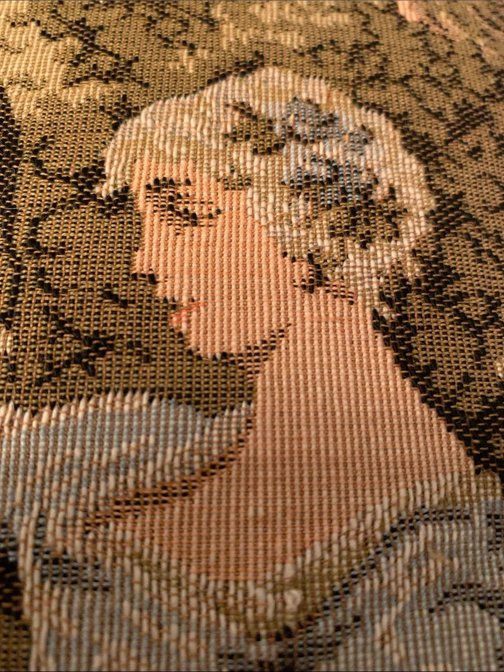 VTG French Pastoral Tapestry Velvet Backing Formal Old World Luxury  History